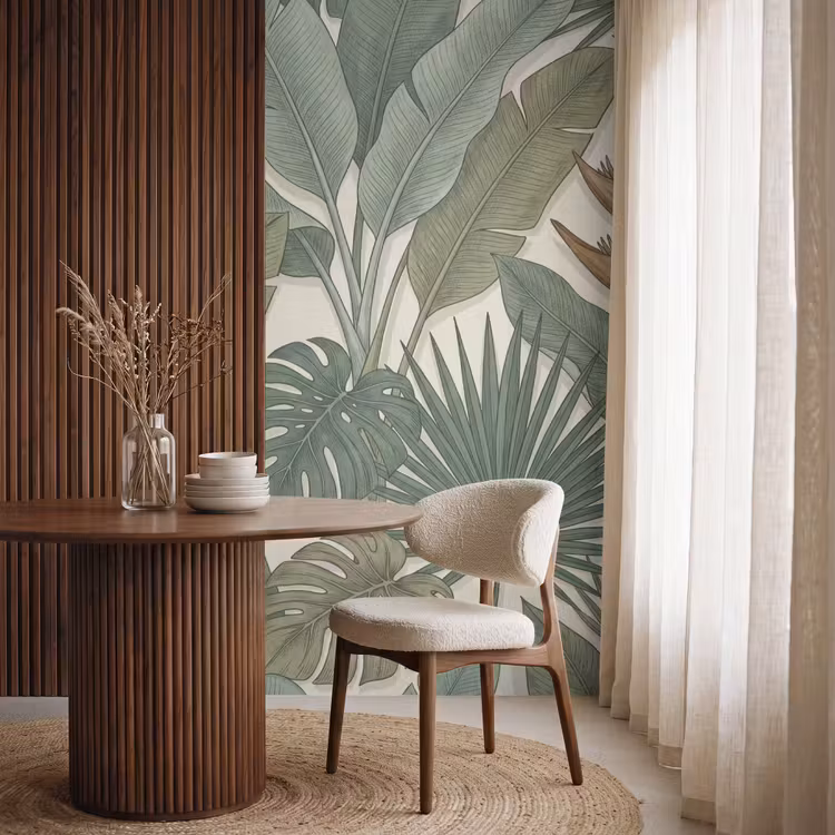Behang - Planten - Tropisch - Natuur - Illustratie - Groen — 4