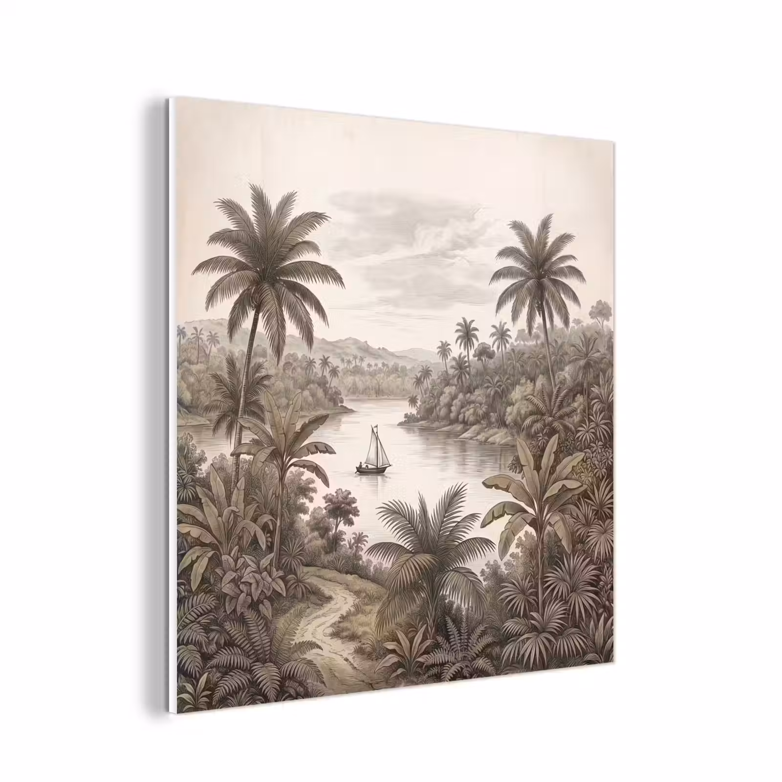 Forex - Landschap - Rivier - Boot - Tropisch - Vintage — 1