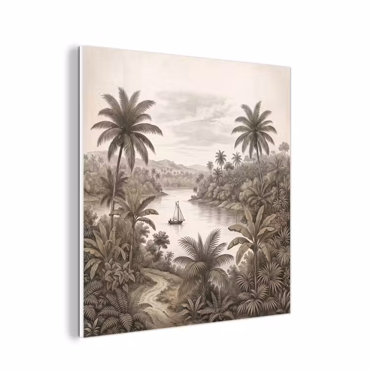Forex - Landschap - Rivier - Boot - Tropisch - Vintage — 1