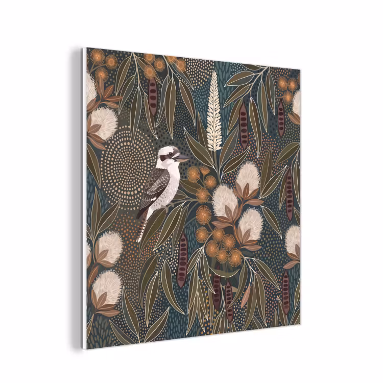 Forex - Vogel - Bladeren - Natuur - Illustratie - Groen — 1