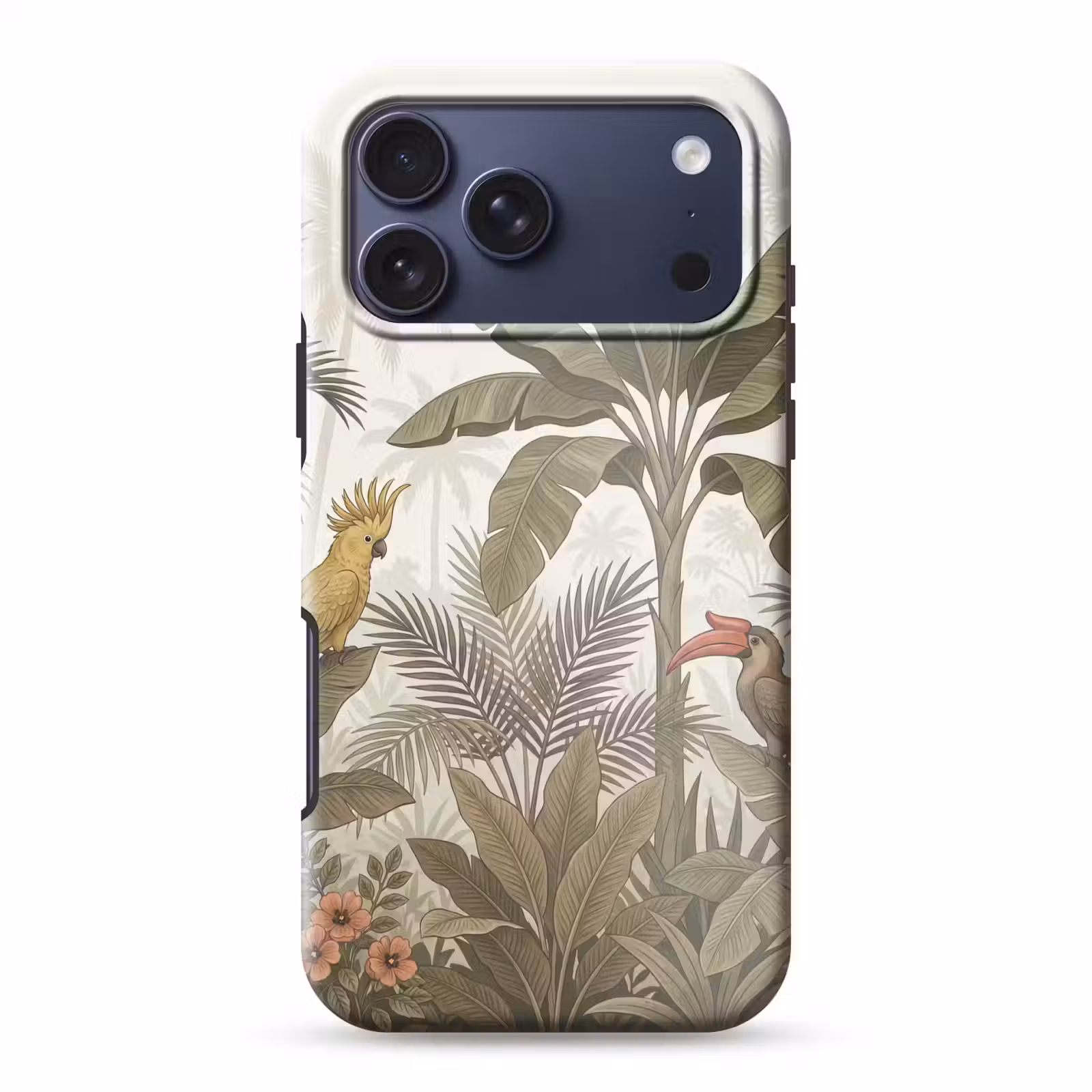 Telefoonhoesje Toughcase - Vogel - Jungle - Tropisch - Illustratie - Groen — 1