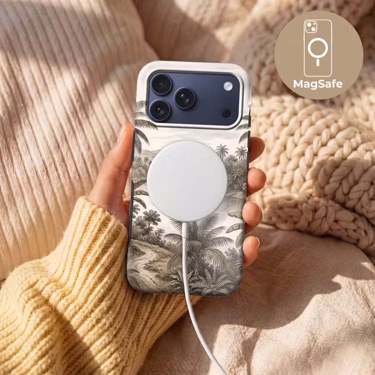 Telefoonhoesje Toughcase - Landschap - Rivier - Boot - Tropisch - Vintage — 8