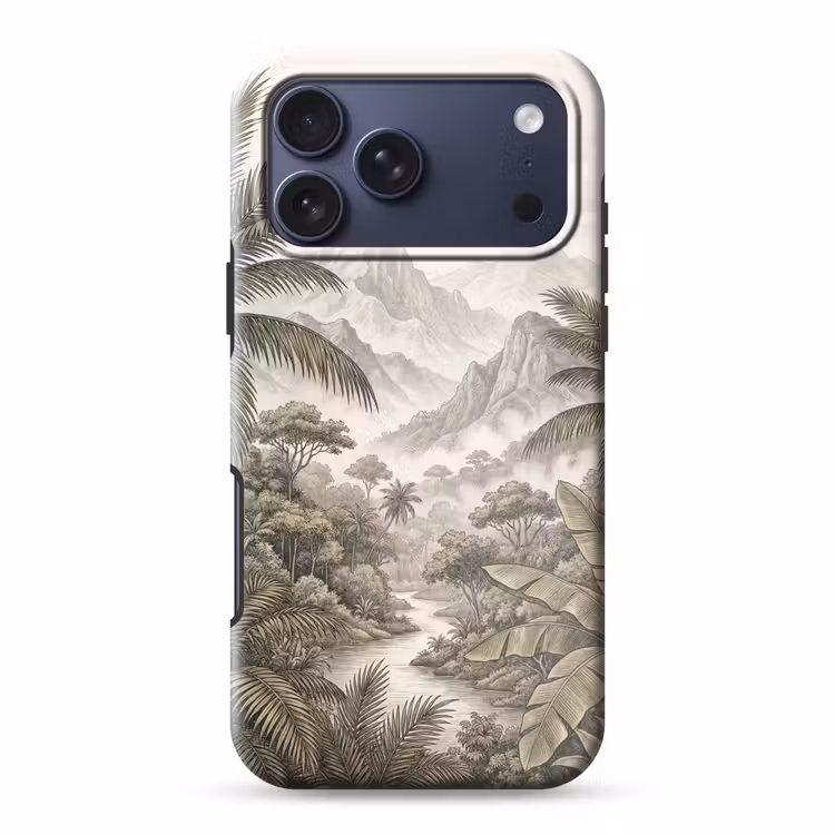 Telefoonhoesje Toughcase - Natuur - Bergen - Rivier - Tropisch - Vintage — 1