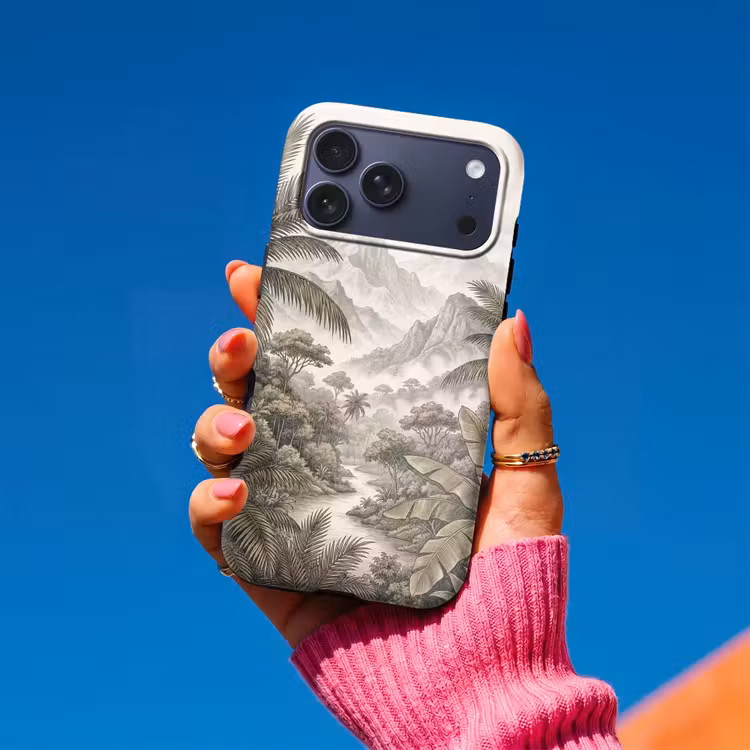 Telefoonhoesje Toughcase - Natuur - Bergen - Rivier - Tropisch - Vintage — 2