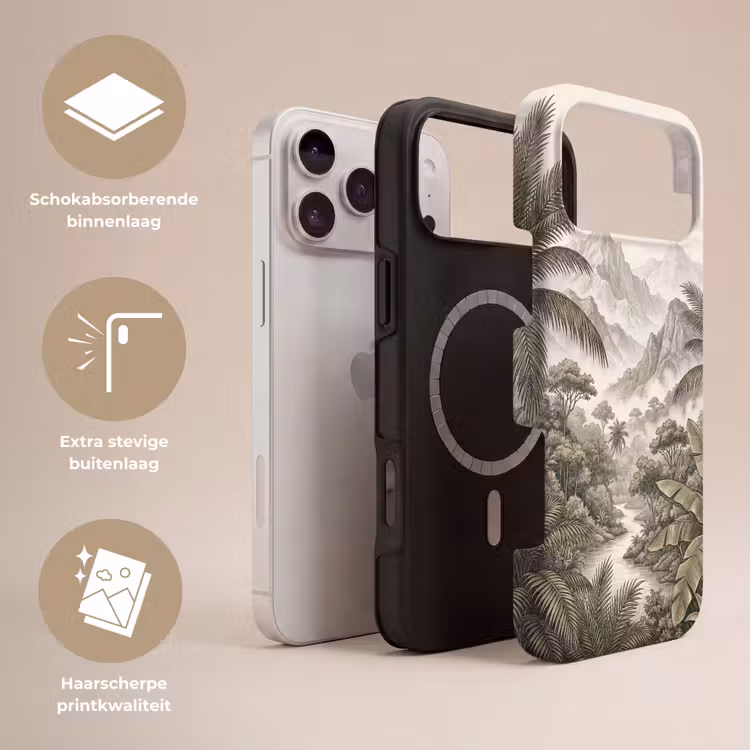 Telefoonhoesje Toughcase - Natuur - Bergen - Rivier - Tropisch - Vintage — 3