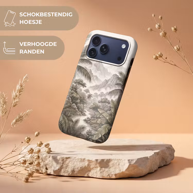 Telefoonhoesje Toughcase - Natuur - Bergen - Rivier - Tropisch - Vintage — 5