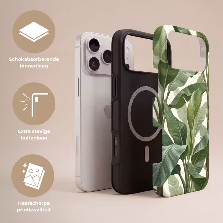 Telefoonhoesje Toughcase - Planten - Bladeren - Tropisch - Groen — 3