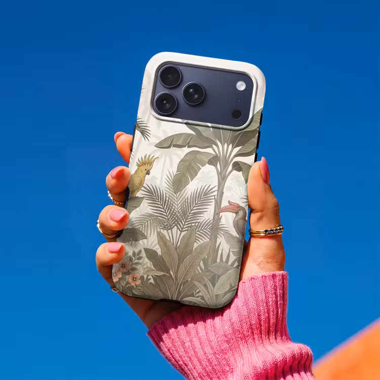 Telefoonhoesje Toughcase - Vogel - Jungle - Tropisch - Illustratie - Groen — 2