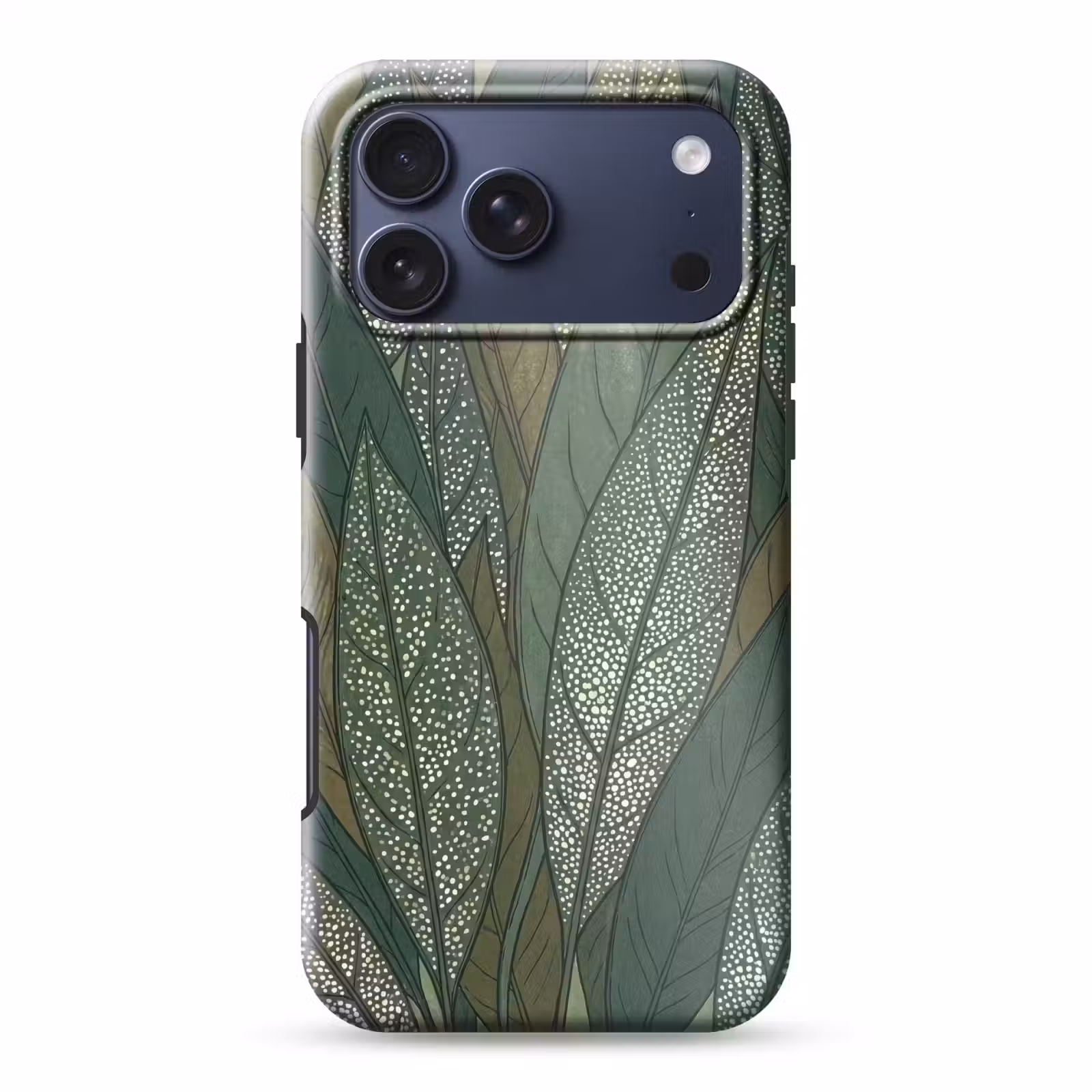 Telefoonhoesje Toughcase - Bladeren - Patroon - Gestippeld - Natuur - Groen — 1