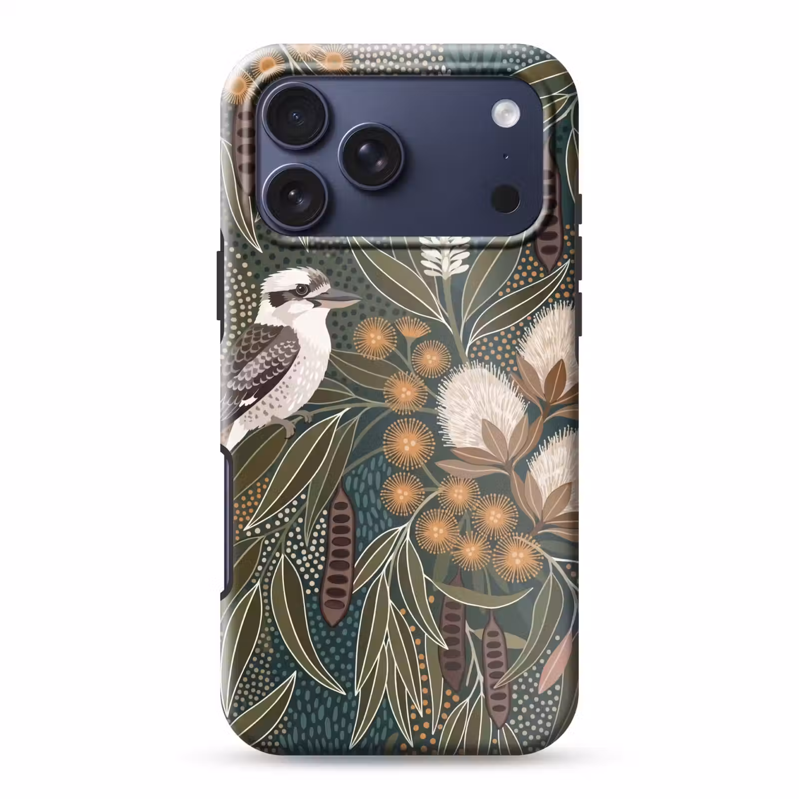 Telefoonhoesje Toughcase - Vogel - Bladeren - Natuur - Illustratie - Groen — 1