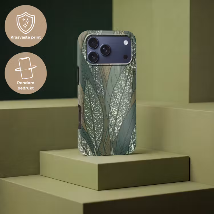 Telefoonhoesje Toughcase - Bladeren - Patroon - Gestippeld - Natuur - Groen — 7