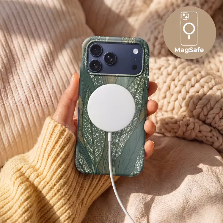 Telefoonhoesje Toughcase - Bladeren - Patroon - Gestippeld - Natuur - Groen — 8