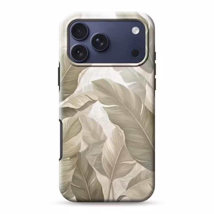Telefoonhoesje Toughcase - Bladeren - Tropisch - Natuur - Abstract - Beige — 1