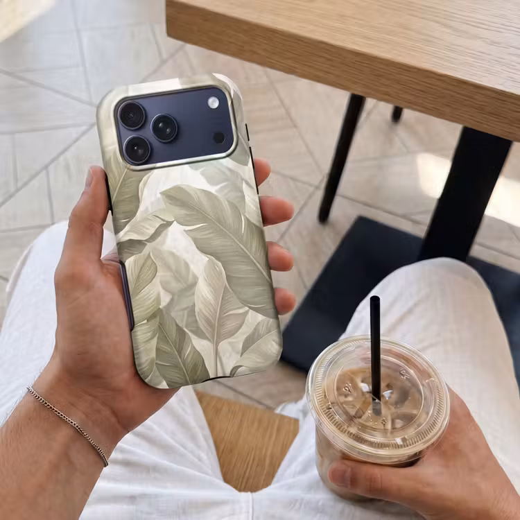 Telefoonhoesje Toughcase - Bladeren - Tropisch - Natuur - Abstract - Beige — 4