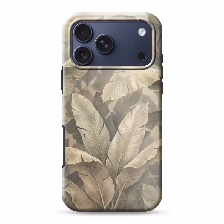 Telefoonhoesje Toughcase - Bladeren - Tropisch - Natuur - Modern - Beige — 1