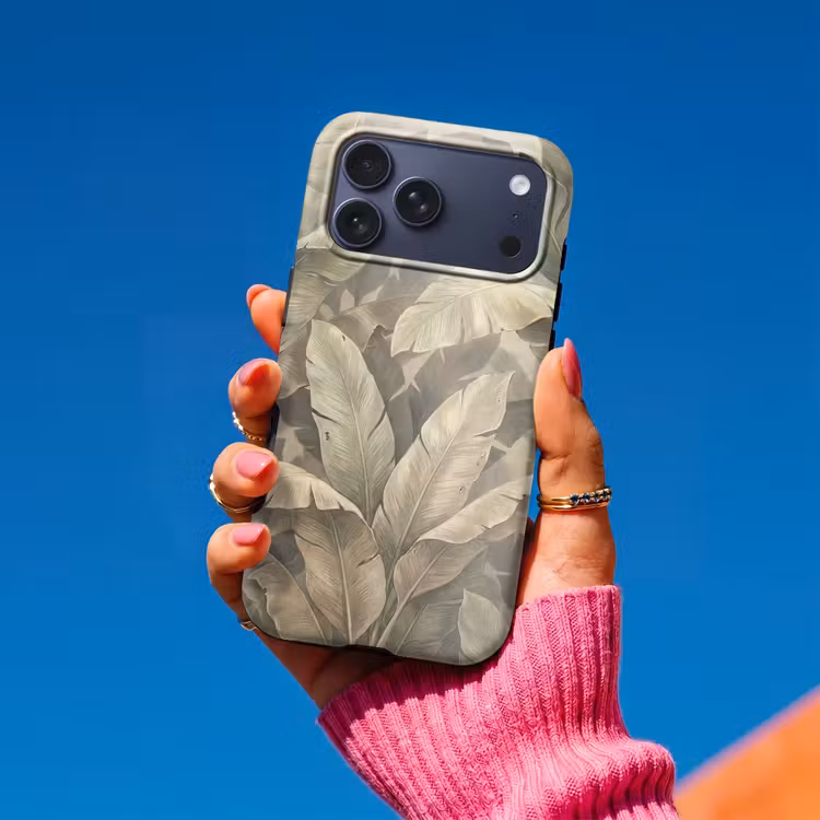 Telefoonhoesje Toughcase - Bladeren - Tropisch - Natuur - Modern - Beige — 2