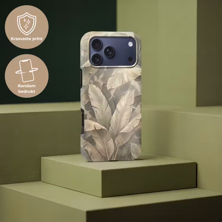Telefoonhoesje Toughcase - Bladeren - Tropisch - Natuur - Modern - Beige — 7