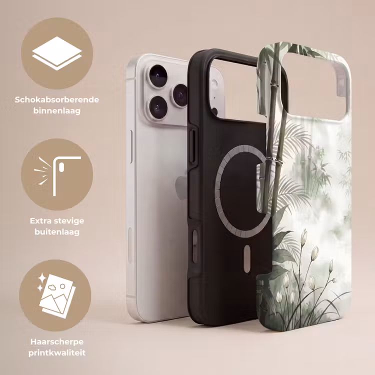 Telefoonhoesje Toughcase - Bloemen - Knop - Tuin - Illustratie - Wit — 3