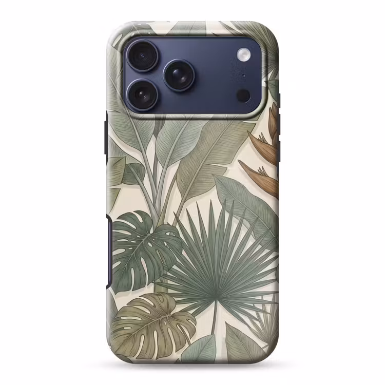 Telefoonhoesje Toughcase - Planten - Tropisch - Natuur - Illustratie - Groen — 1