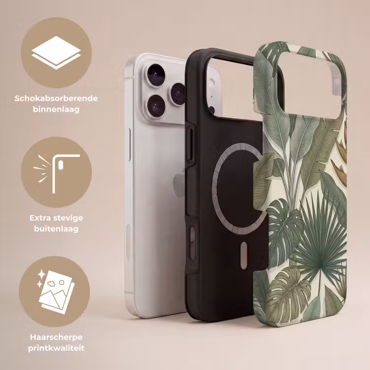 Telefoonhoesje Toughcase - Planten - Tropisch - Natuur - Illustratie - Groen — 3