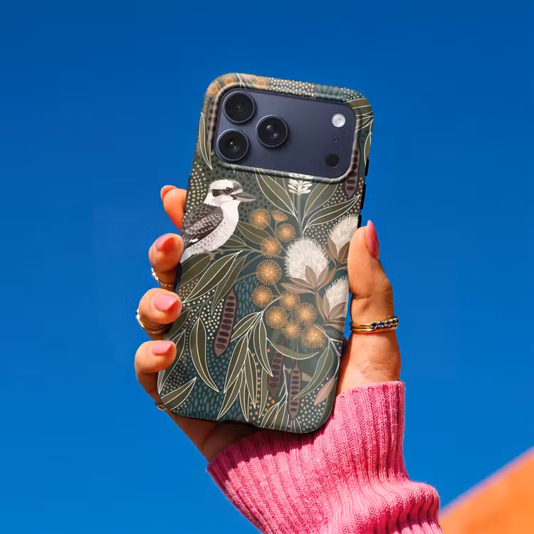 Telefoonhoesje Toughcase - Vogel - Bladeren - Natuur - Illustratie - Groen — 2