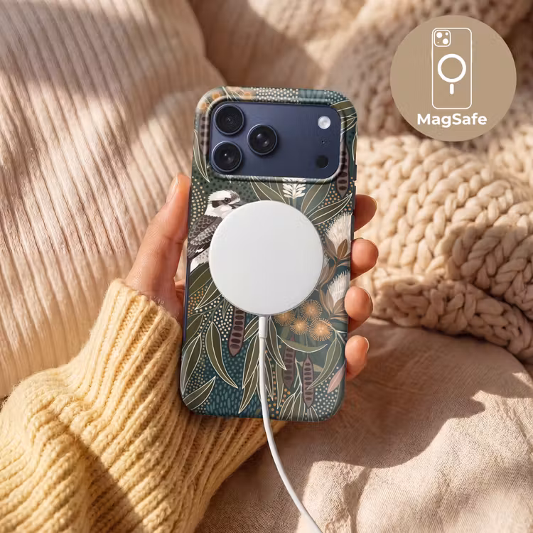 Telefoonhoesje Toughcase - Vogel - Bladeren - Natuur - Illustratie - Groen — 8