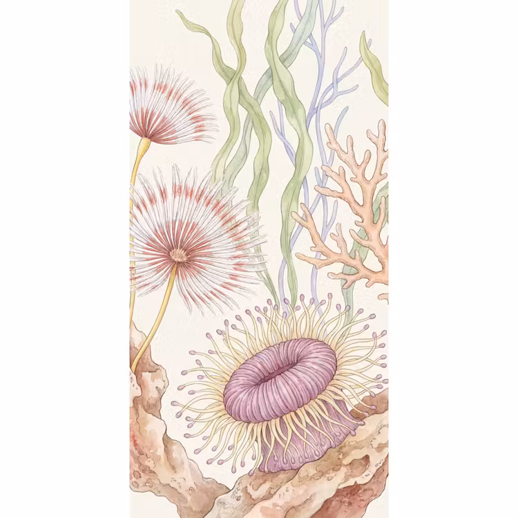 Behang - Zeeleven - Koraal - Onderwater - Illustratie - Kleurrijk — 2