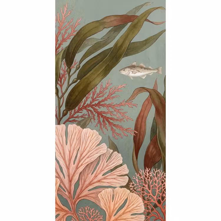 Behang - Onderwater - Planten - Vis - Vintage - Groen — 2