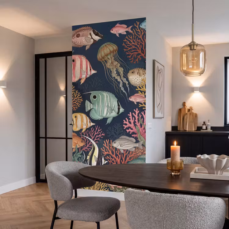 Behang - Onderwaterwereld - Vissen - Koraal - Illustratie - Kleurrijk — 5