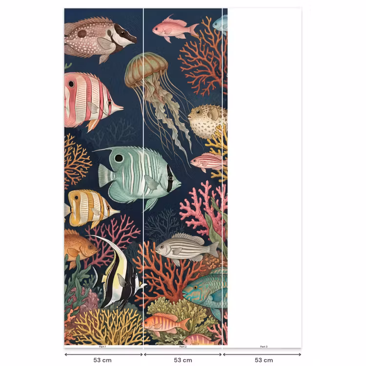 Behang - Onderwaterwereld - Vissen - Koraal - Illustratie - Kleurrijk — 6