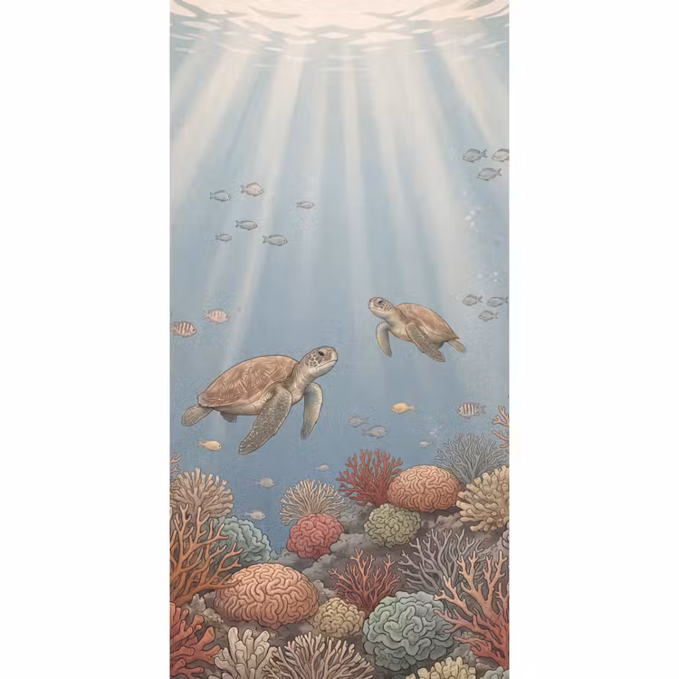 Behang - Schildpad - Onderwater - Natuur - Illustratie — 2