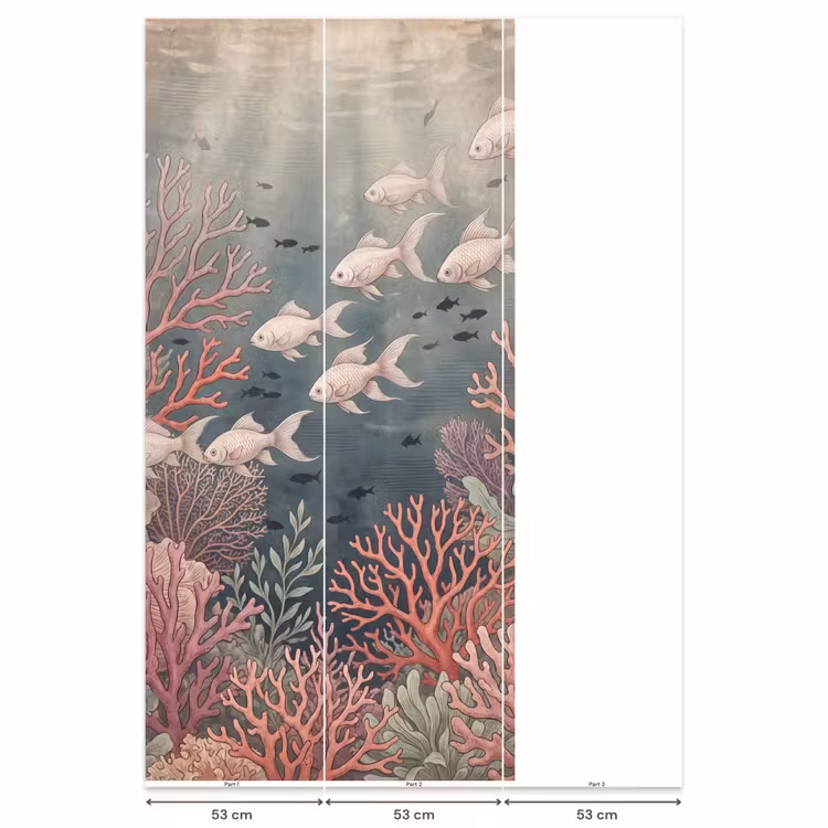 Behang - Vis - Koraal - Onderwater - Illustratie - Vintage — 6
