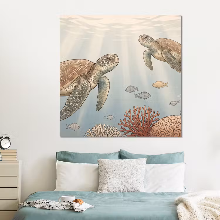 Forex - Schildpad - Onderwater - Natuur - Illustratie — 2