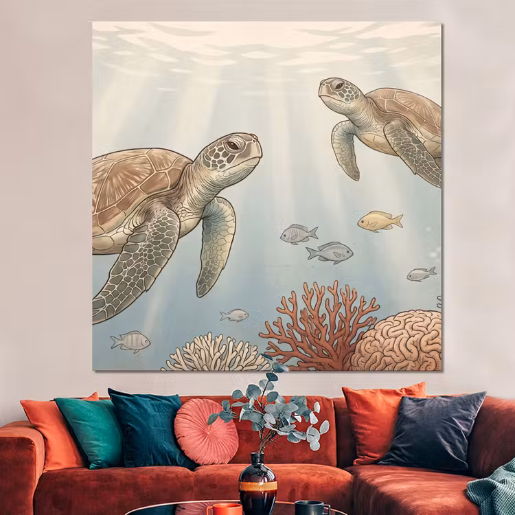 Forex - Schildpad - Onderwater - Natuur - Illustratie — 3