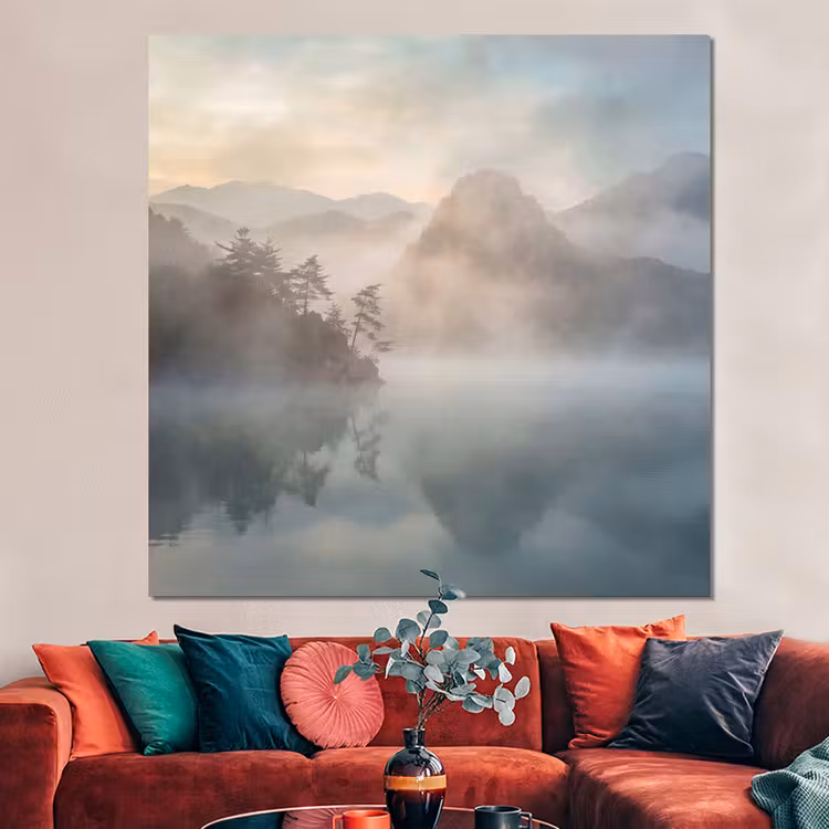 Forex - Landschap - Bergen - Mist - Water - Natuur — 3