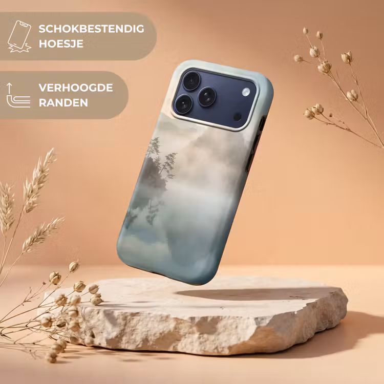 Telefoonhoesje Toughcase - Landschap - Bergen - Mist - Water - Natuur — 5