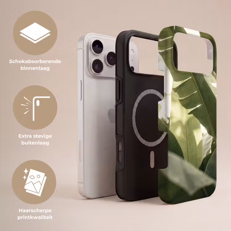Telefoonhoesje Toughcase - Natuur - Bladeren - Groen - Tropisch - Detail — 3