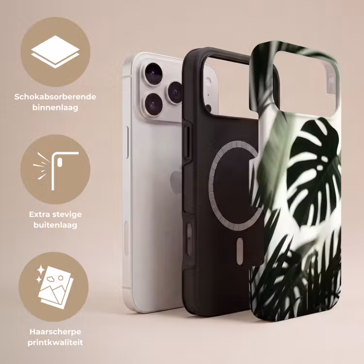 Telefoonhoesje Toughcase - Planten - Bladeren - Natuur - Minimalistisch - Groen — 3