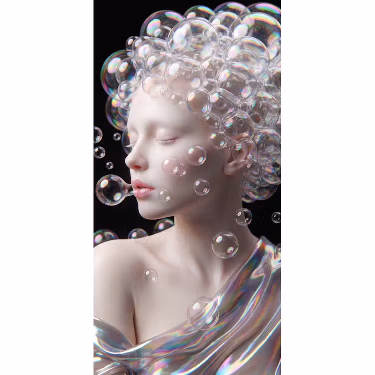 Behang - Vrouw - Bellen - Abstract - Kleurrijk — 2