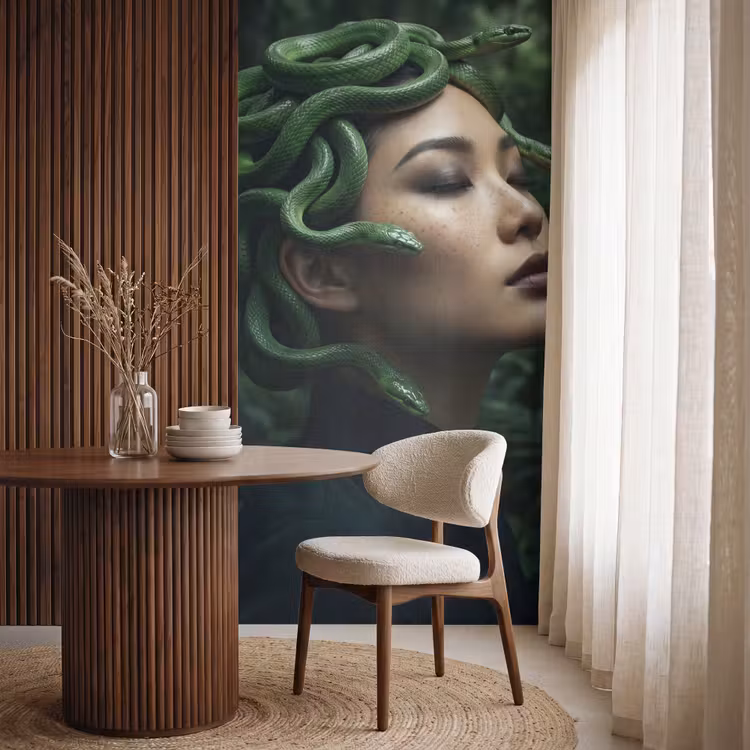 Behang - Vrouw - Slang - Natuur - Mystiek - Groen — 4