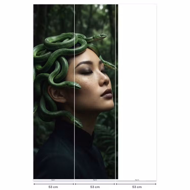 Behang - Vrouw - Slang - Natuur - Mystiek - Groen — 6