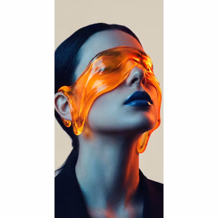 Behang - Vrouw - Oranje - Abstract - Modern - Kleurrijk — 2