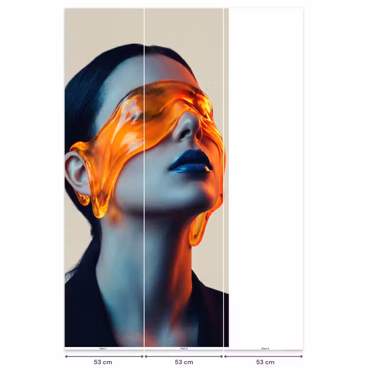 Behang - Vrouw - Oranje - Abstract - Modern - Kleurrijk — 6