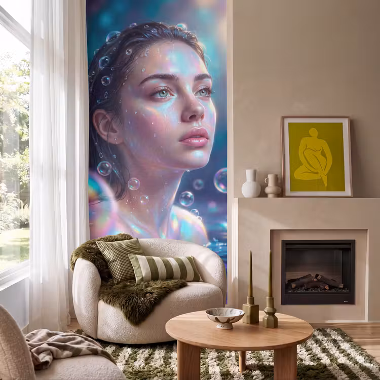 Behang - Vrouw - Water - Portret - Kleurrijk - Modern — 1