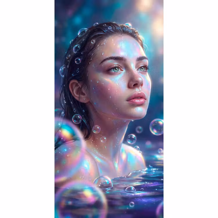 Behang - Vrouw - Water - Portret - Kleurrijk - Modern — 2