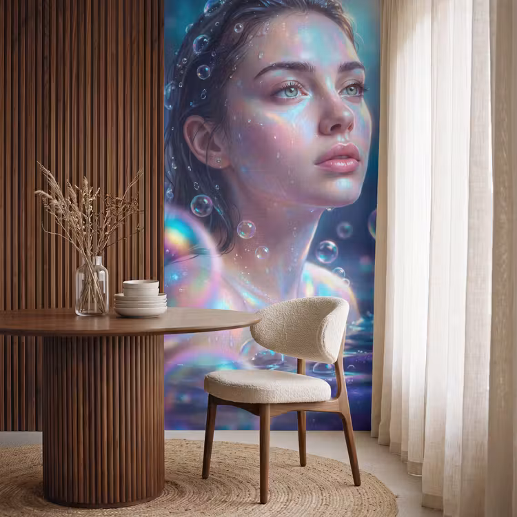 Behang - Vrouw - Water - Portret - Kleurrijk - Modern — 4
