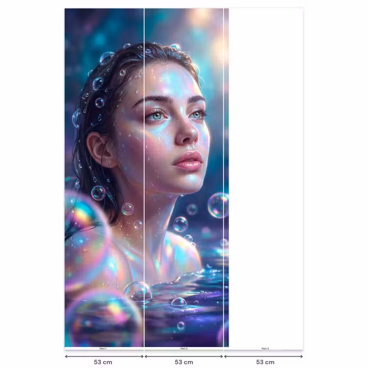 Behang - Vrouw - Water - Portret - Kleurrijk - Modern — 6