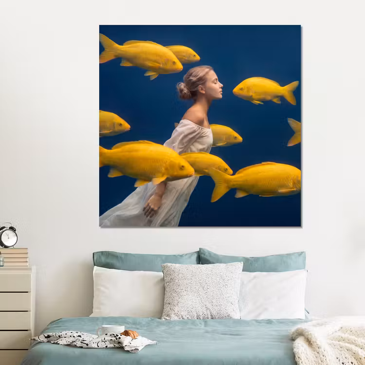 Forex - Vrouw - Vis - Water - Natuur - Geel — 2