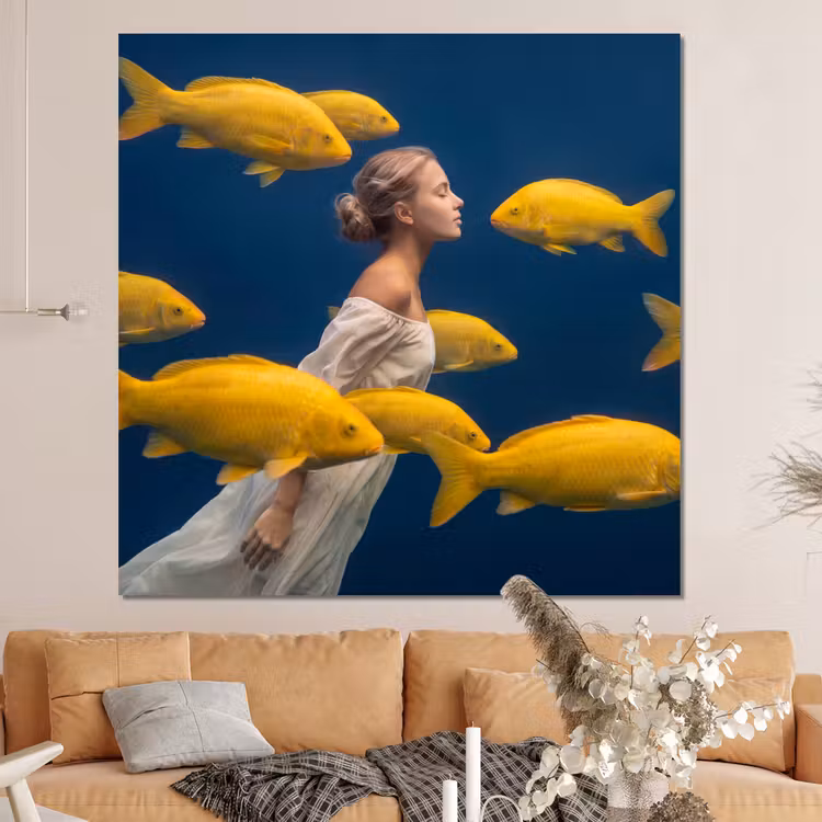 Forex - Vrouw - Vis - Water - Natuur - Geel — 4