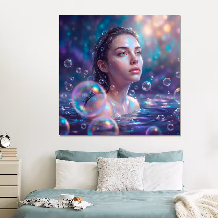 Forex - Vrouw - Water - Portret - Kleurrijk - Modern — 2